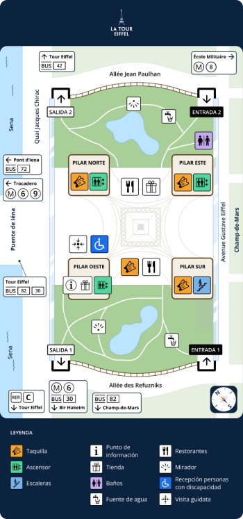 Plano de la explanada de la Torre Eiffel